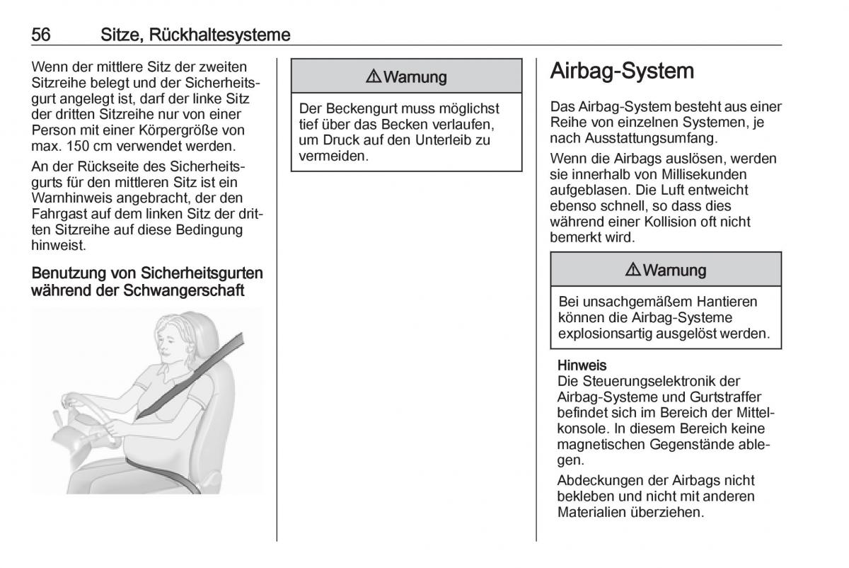 Opel Zafira C FL Handbuch / page 58