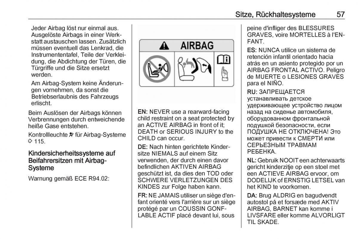 Opel Zafira C FL Handbuch / page 59