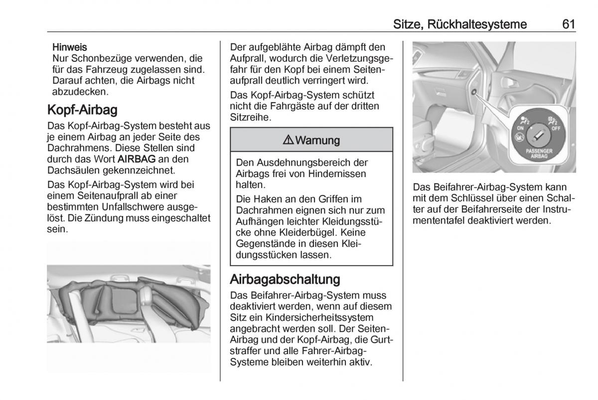 Opel Zafira C FL Handbuch / page 63