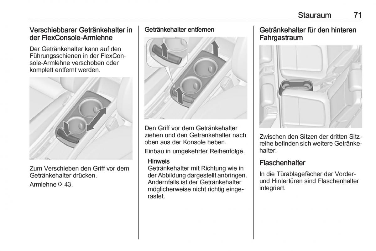 Opel Zafira C FL Handbuch / page 73