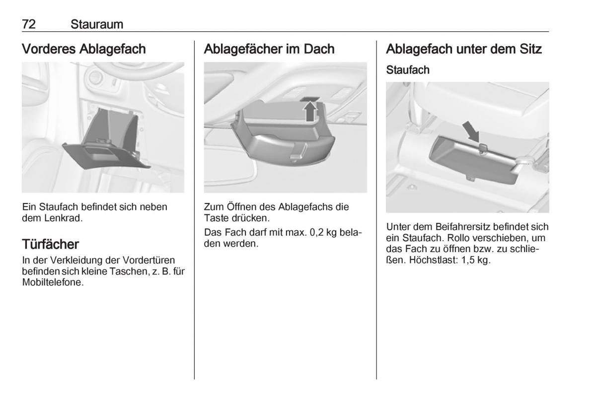 Opel Zafira C FL Handbuch / page 74