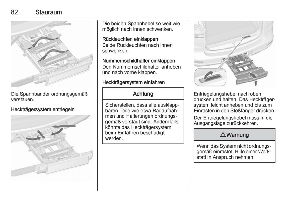 Opel Zafira C FL Handbuch / page 84