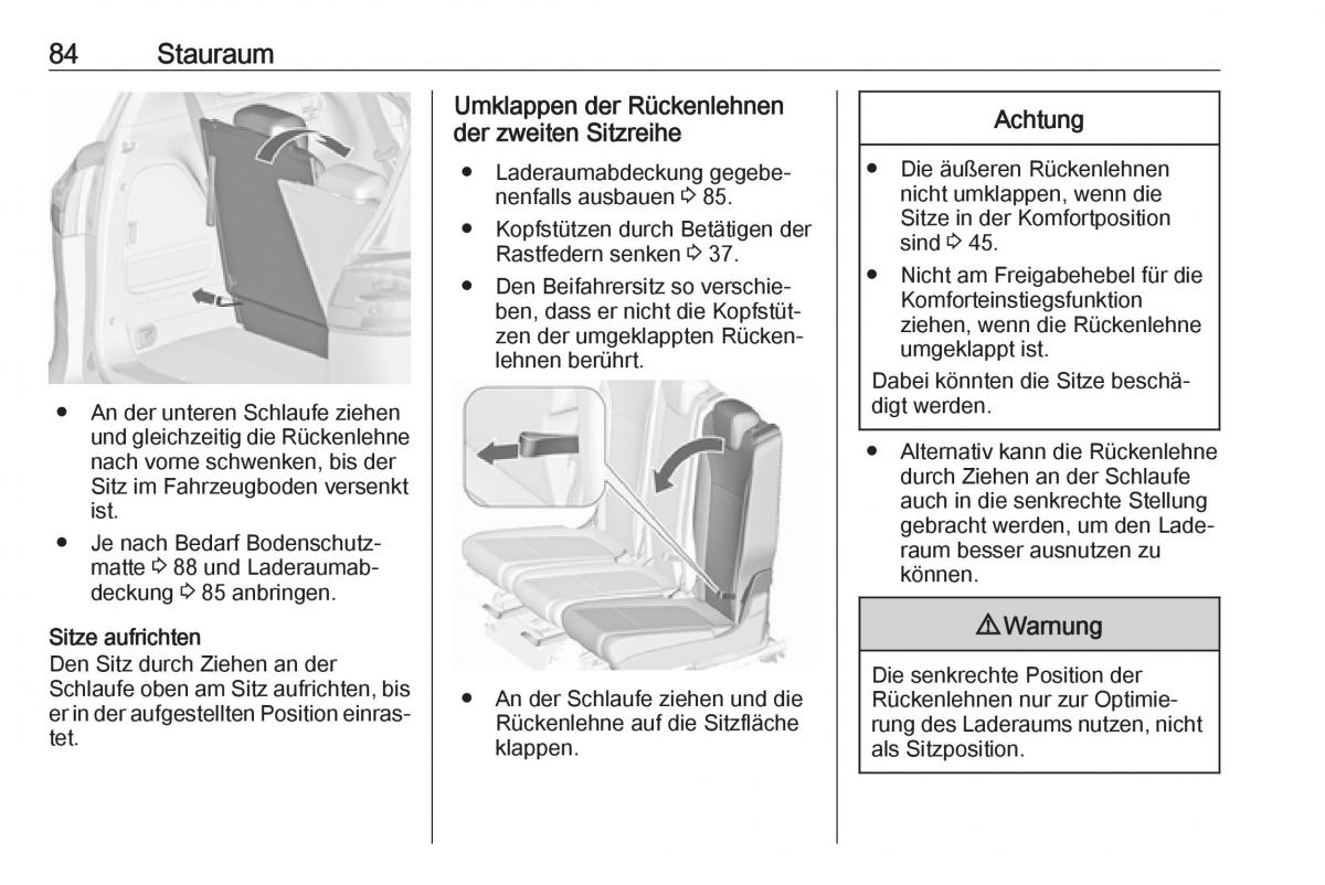 Opel Zafira C FL Handbuch / page 86