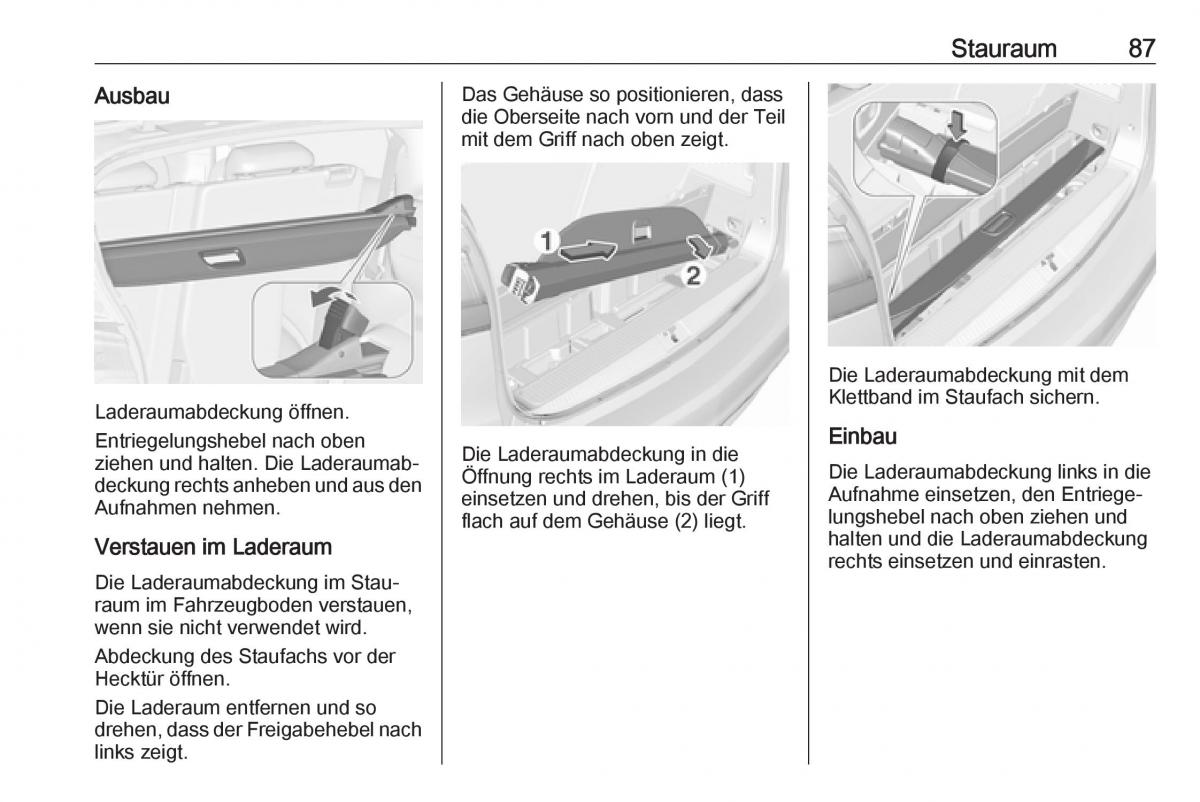 Opel Zafira C FL Handbuch / page 89