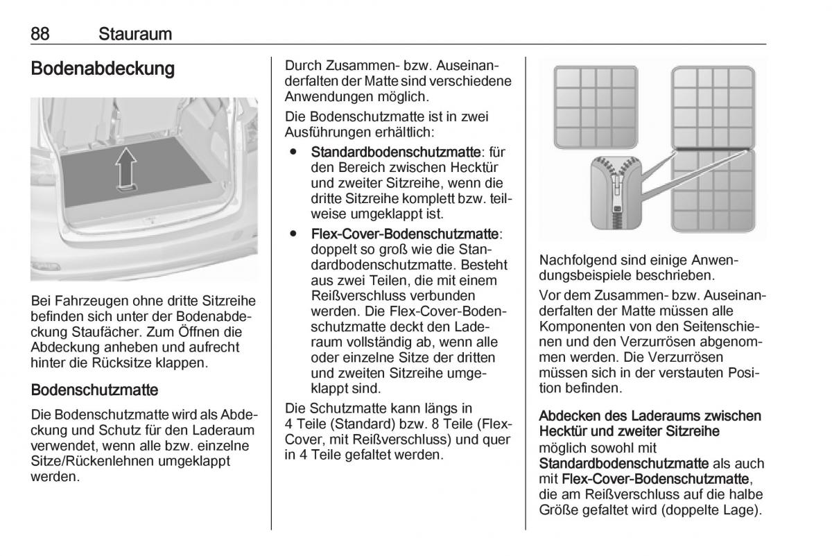 Opel Zafira C FL Handbuch / page 90