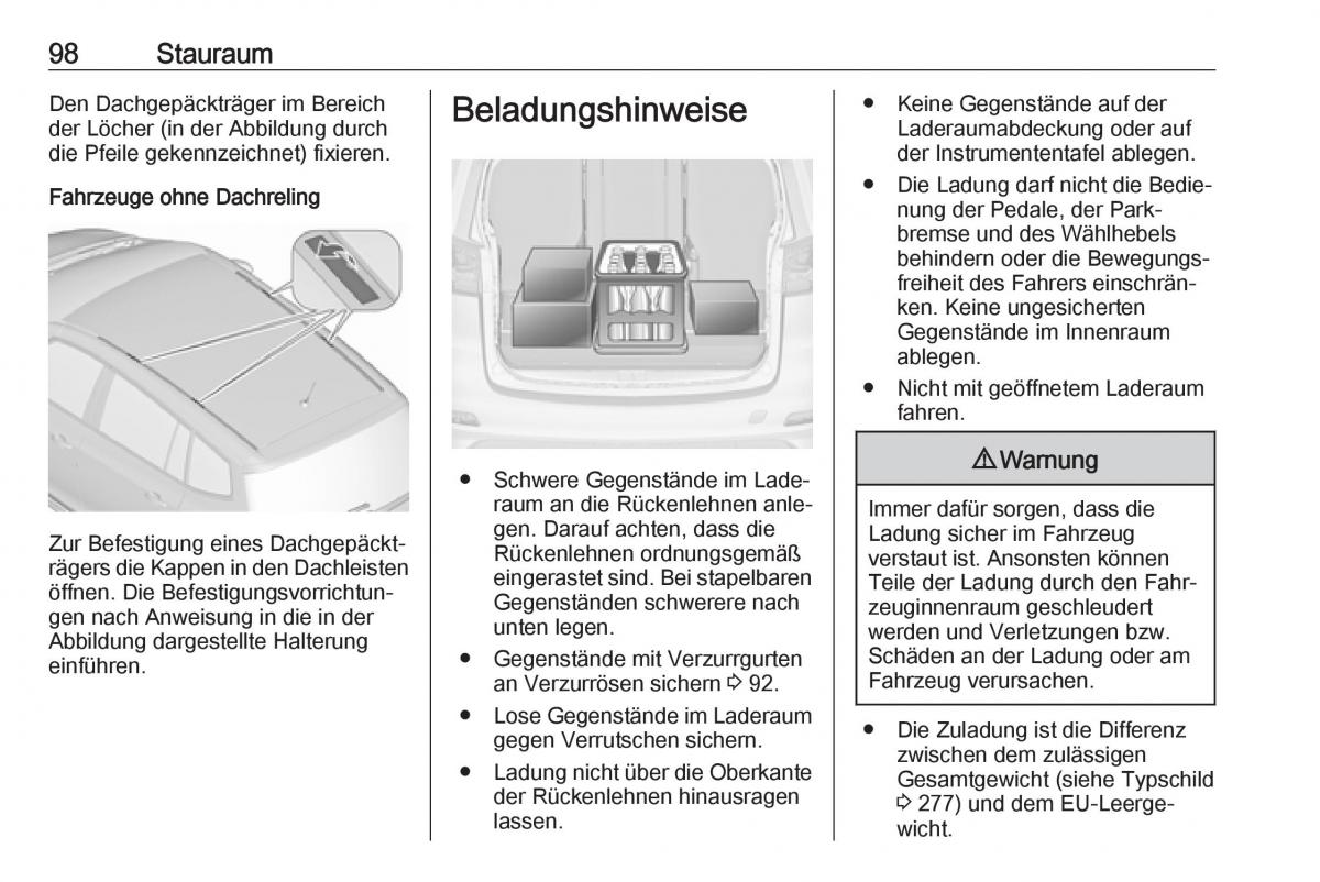 Opel Zafira C FL Handbuch / page 100