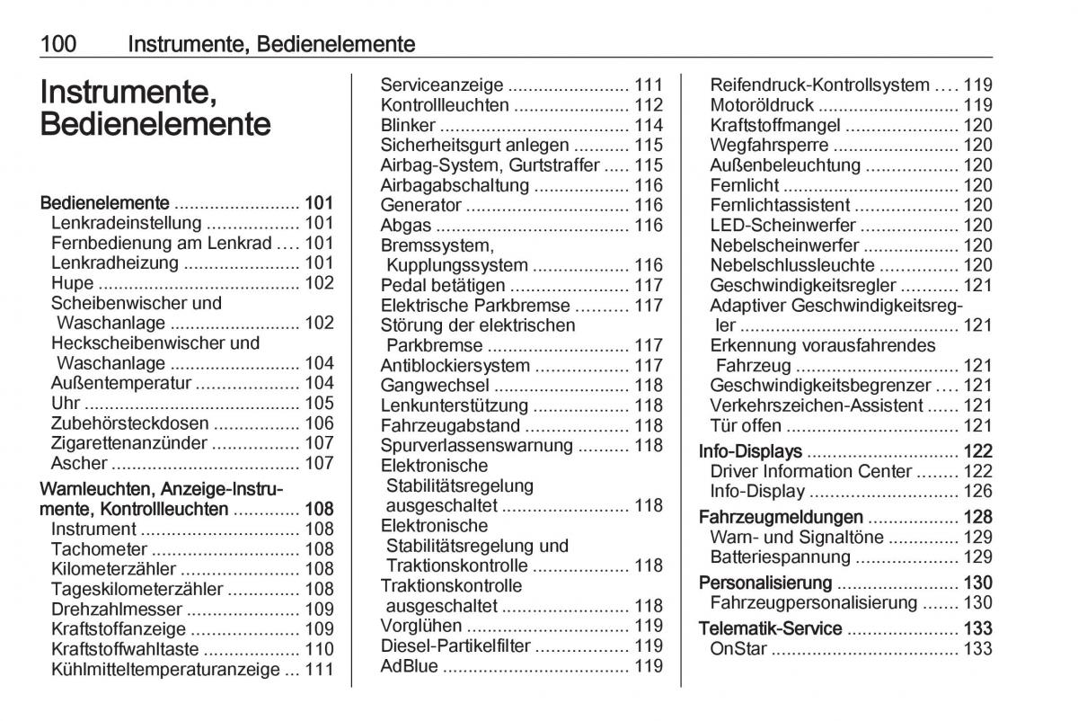 Opel Zafira C FL Handbuch / page 102