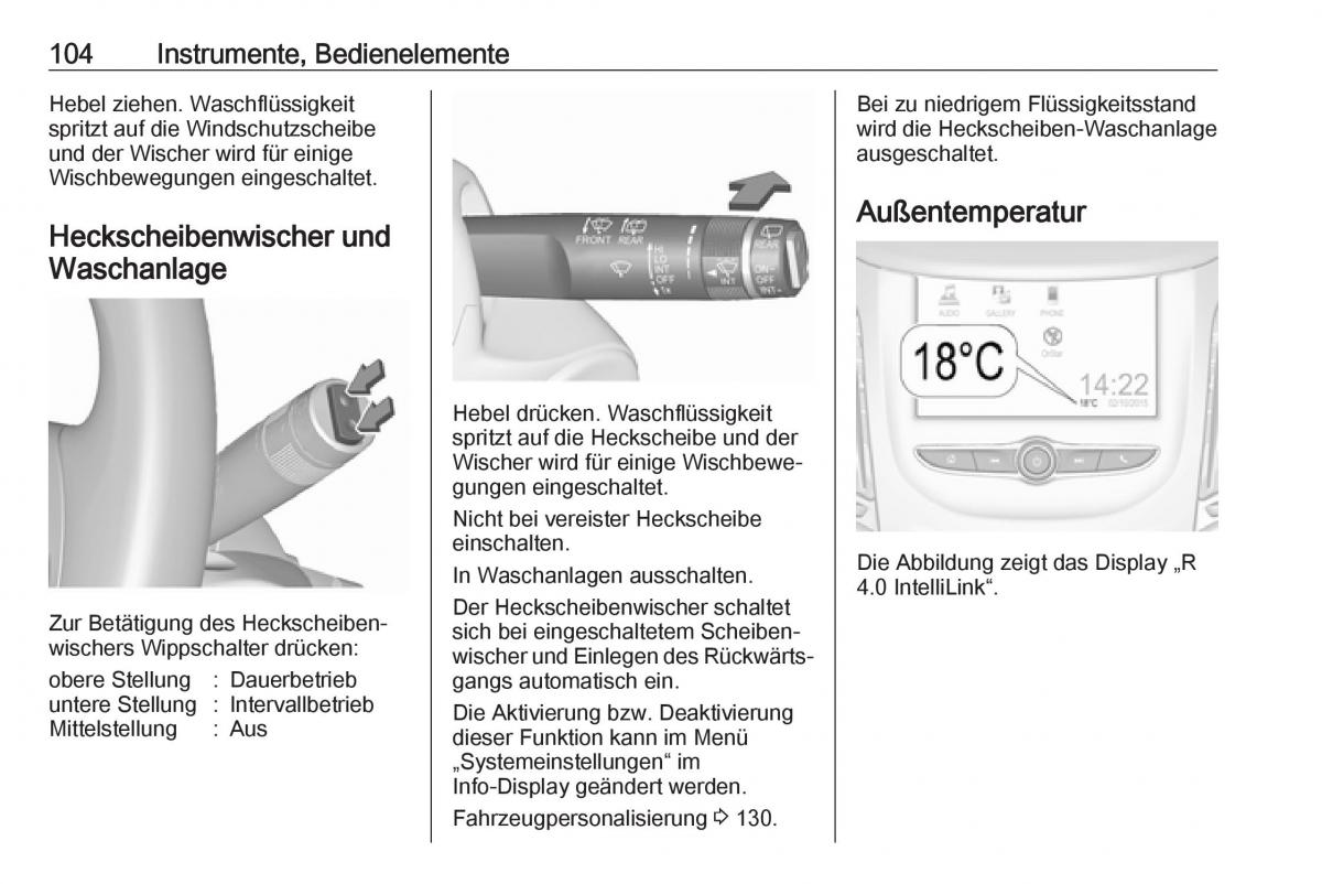 Opel Zafira C FL Handbuch / page 106