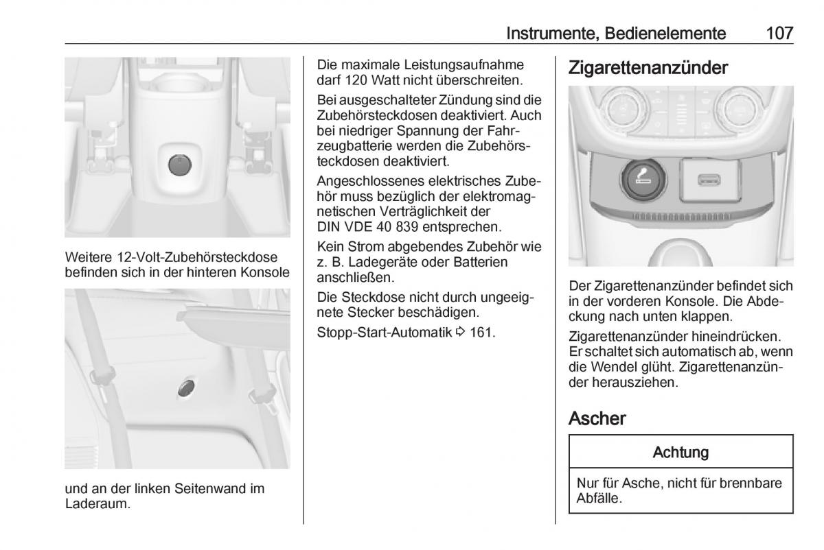 Opel Zafira C FL Handbuch / page 109