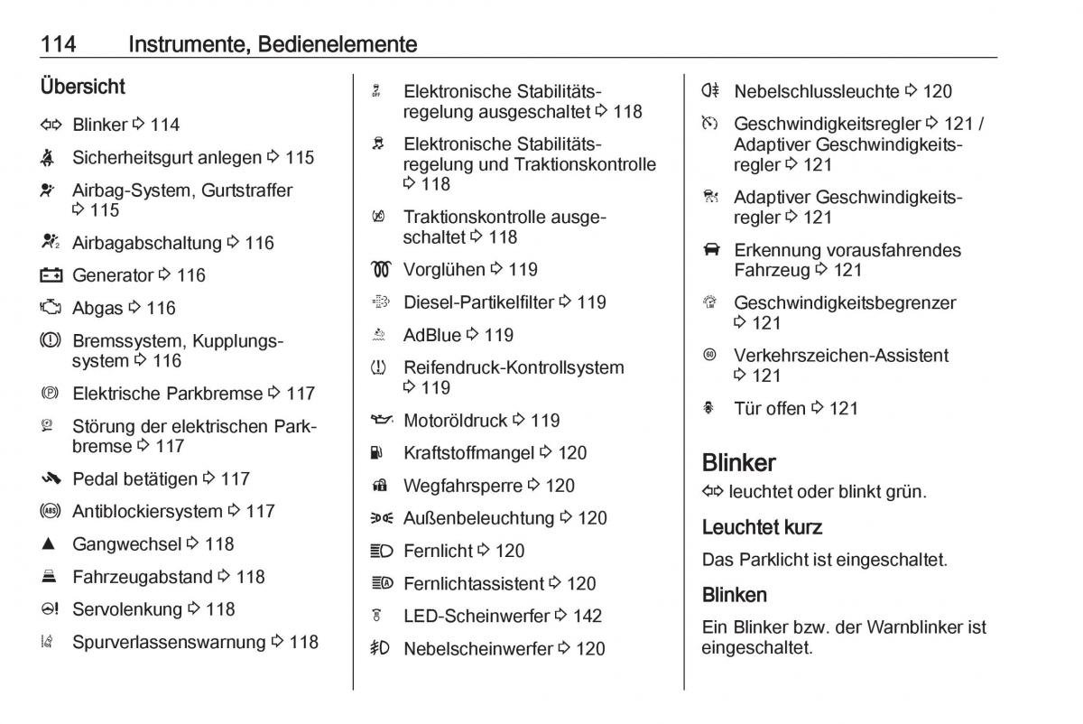 Opel Zafira C FL Handbuch / page 116