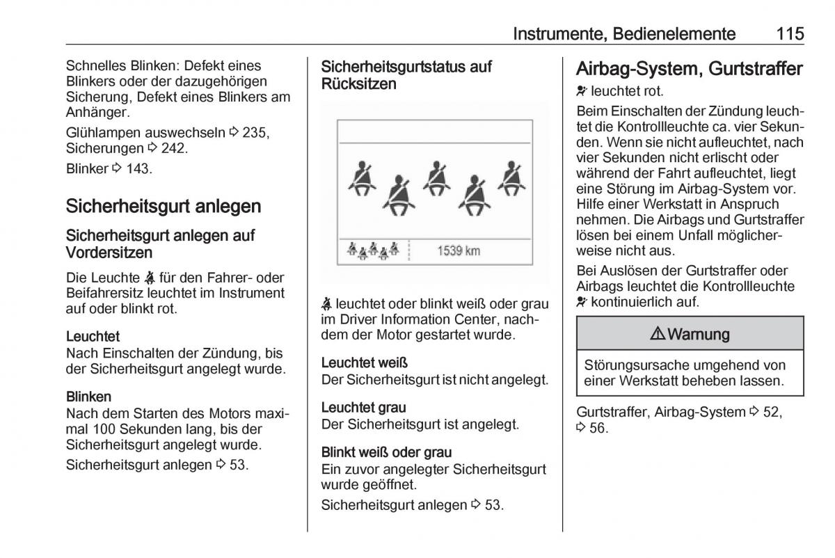 Opel Zafira C FL Handbuch / page 117