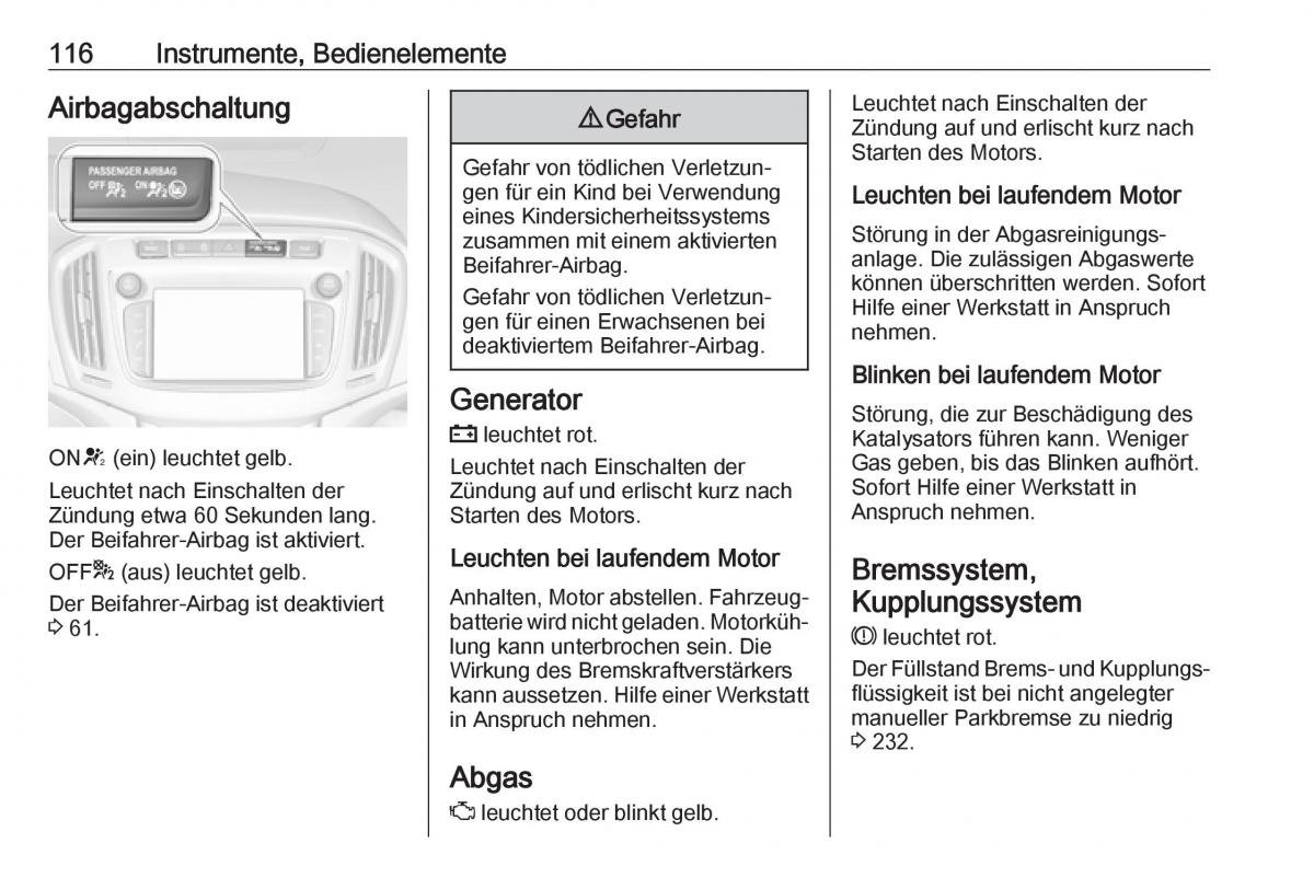 Opel Zafira C FL Handbuch / page 118