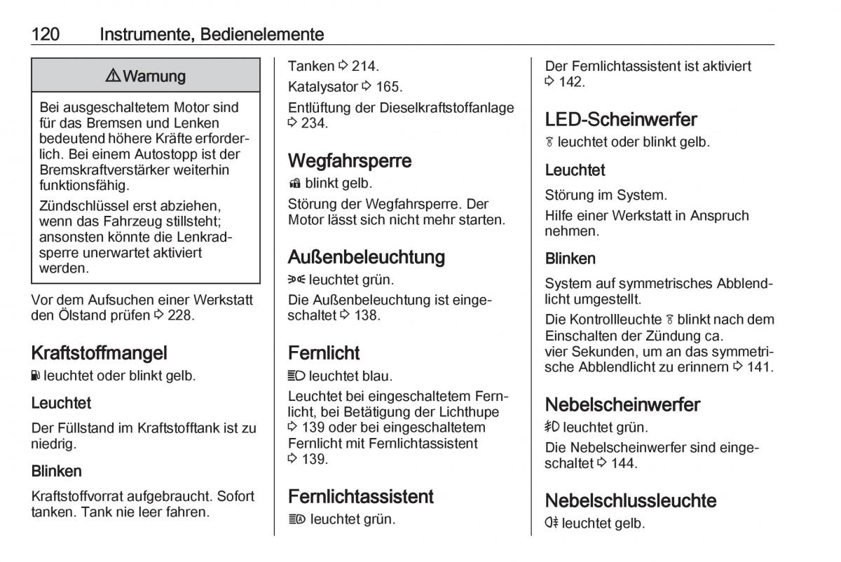 Opel Zafira C FL Handbuch / page 122