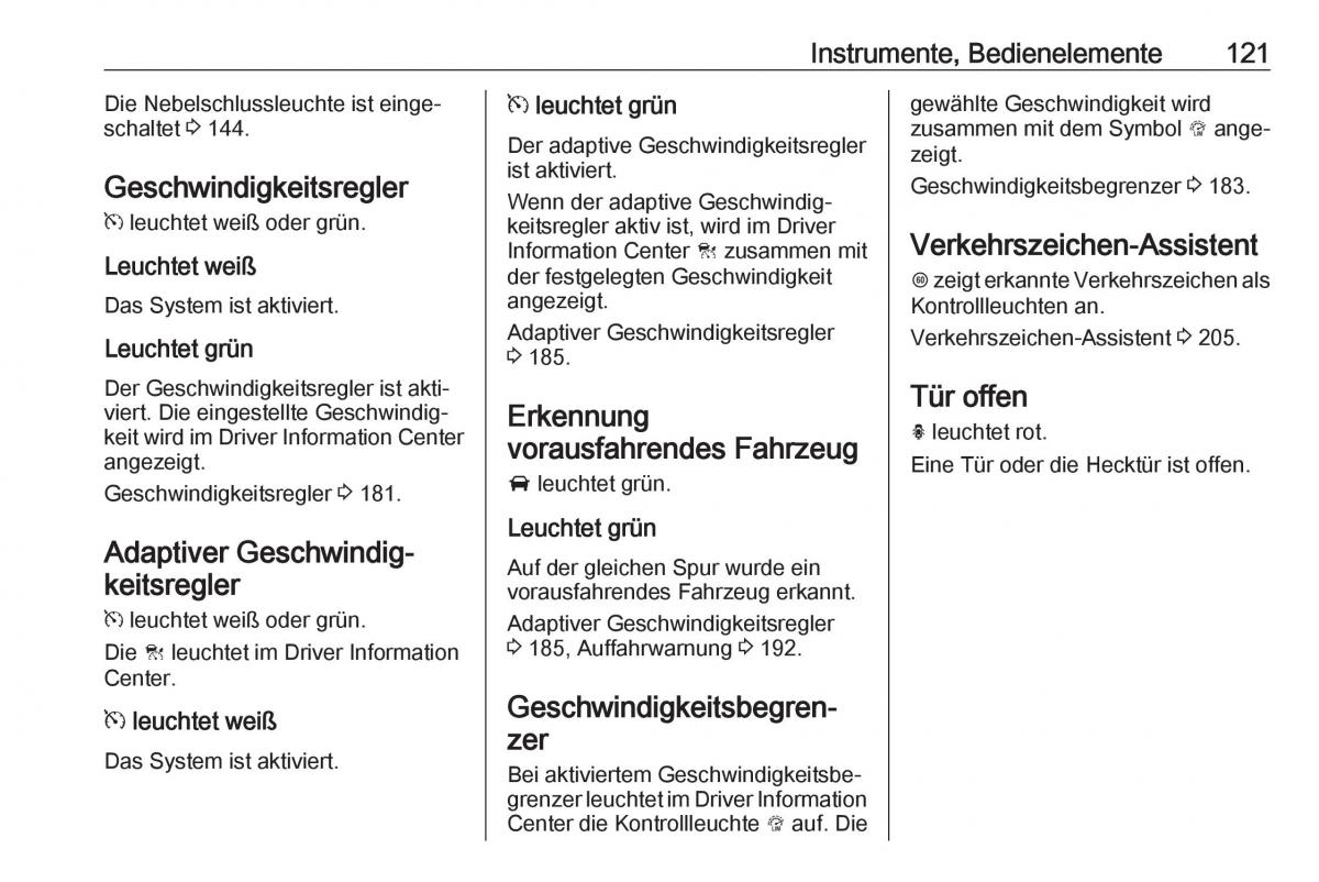 Opel Zafira C FL Handbuch / page 123