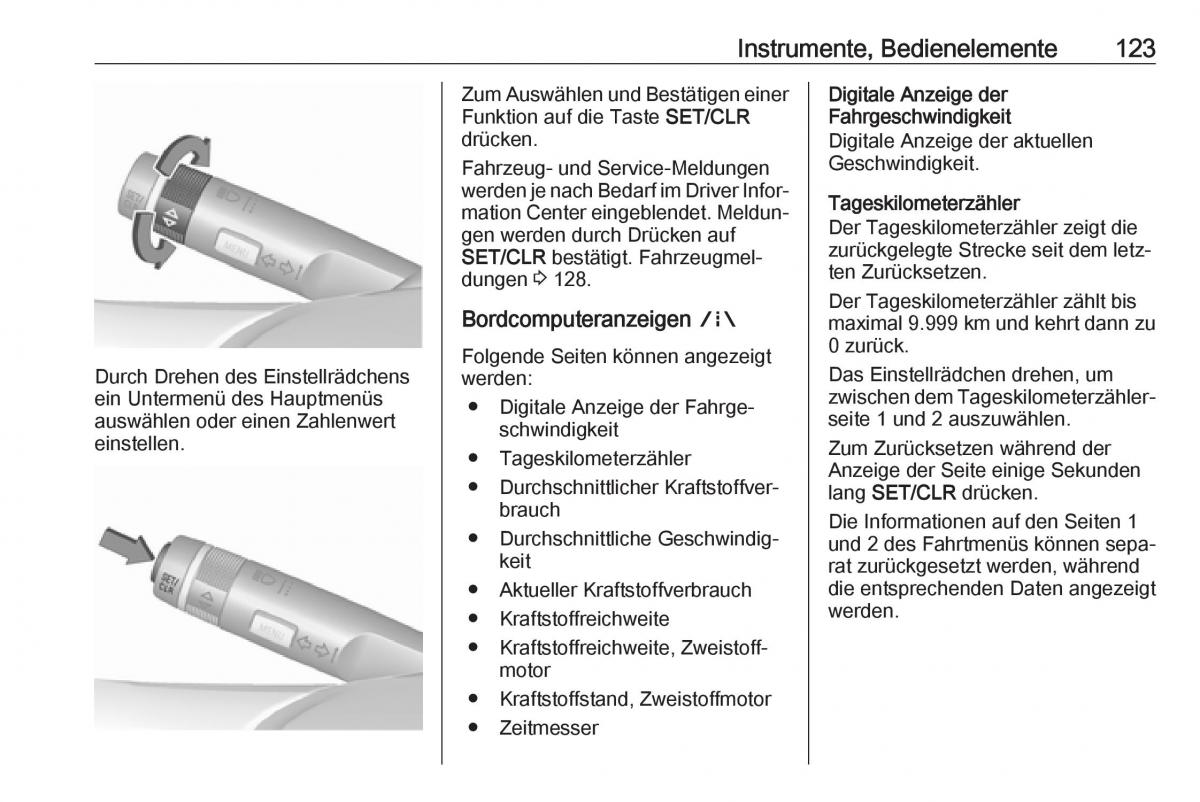 Opel Zafira C FL Handbuch / page 125