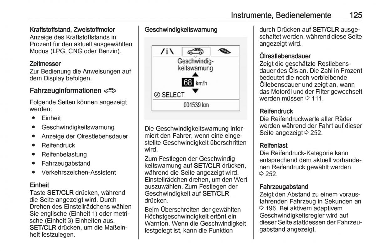 Opel Zafira C FL Handbuch / page 127