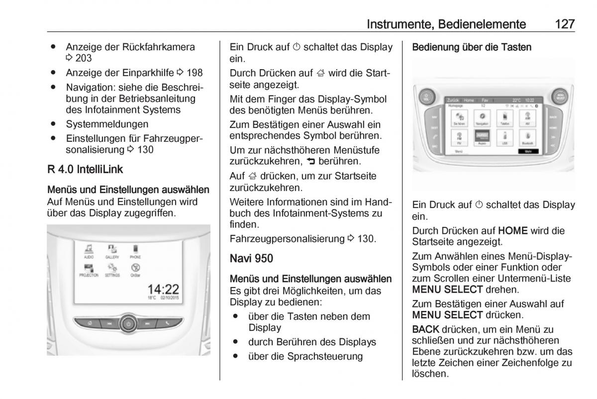 Opel Zafira C FL Handbuch / page 129