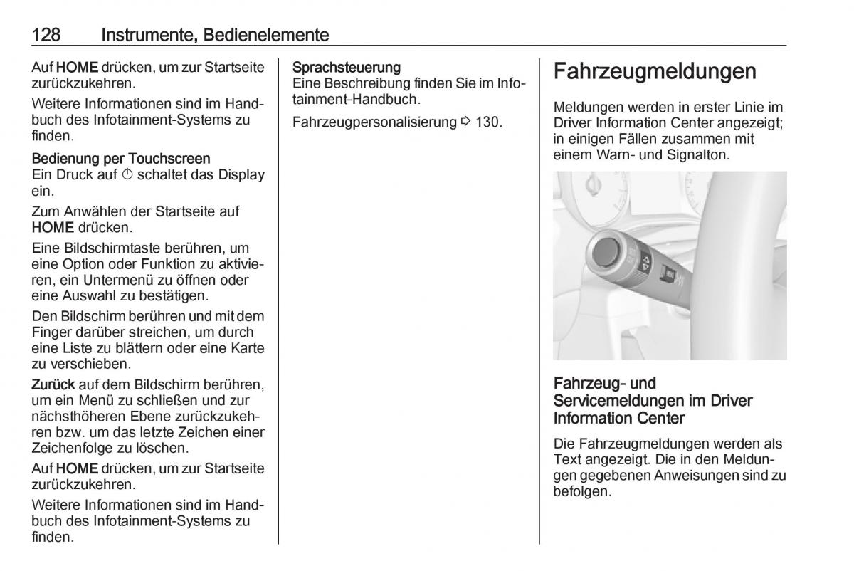 Opel Zafira C FL Handbuch / page 130