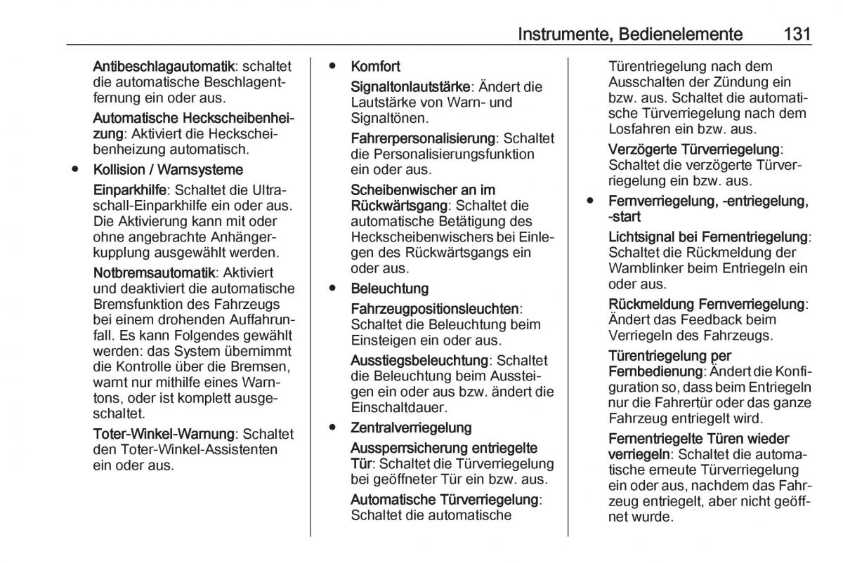 Opel Zafira C FL Handbuch / page 133