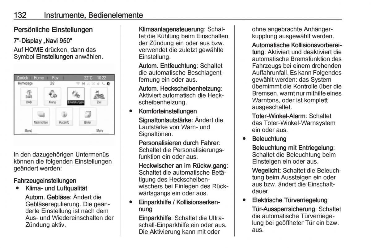 Opel Zafira C FL Handbuch / page 134