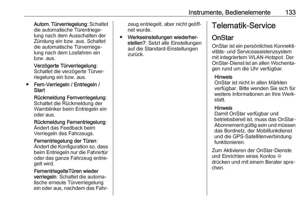 Opel Zafira C FL Handbuch / page 135