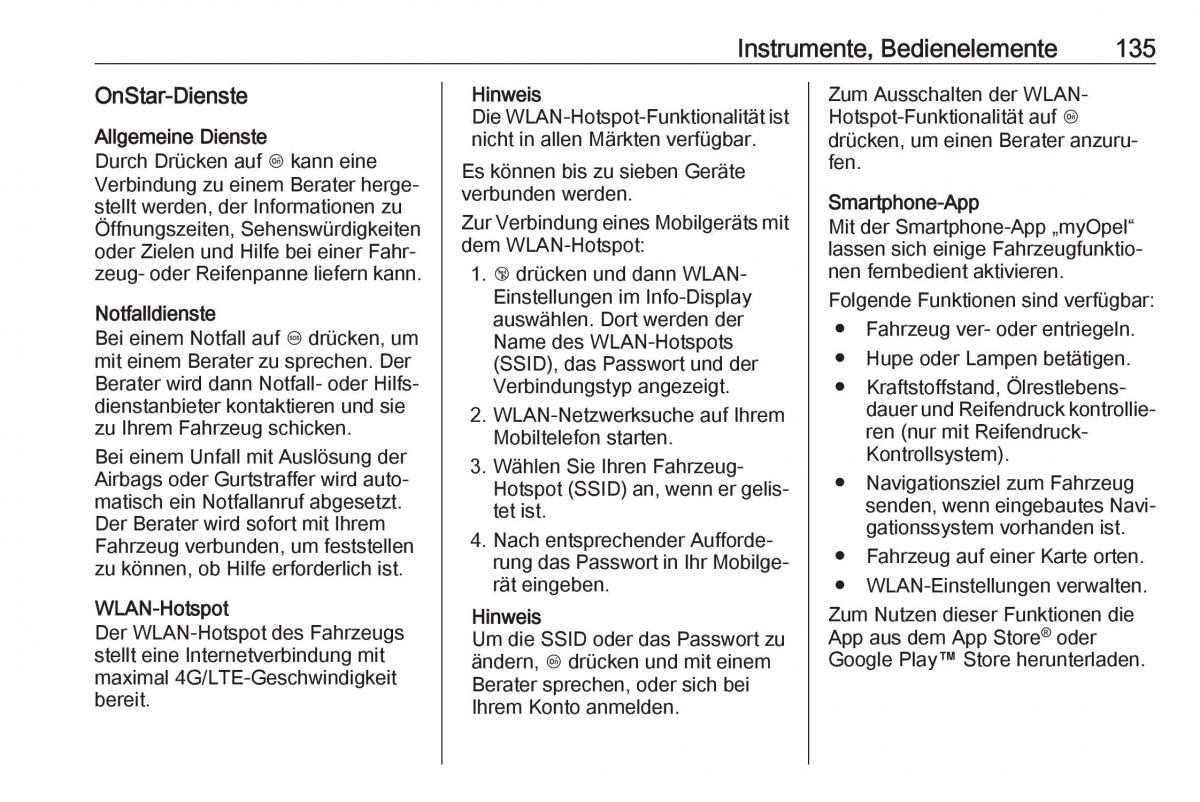 Opel Zafira C FL Handbuch / page 137