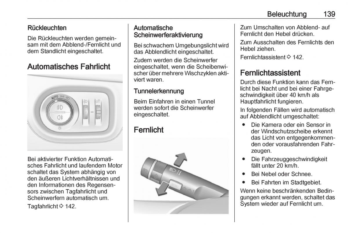 Opel Zafira C FL Handbuch / page 141