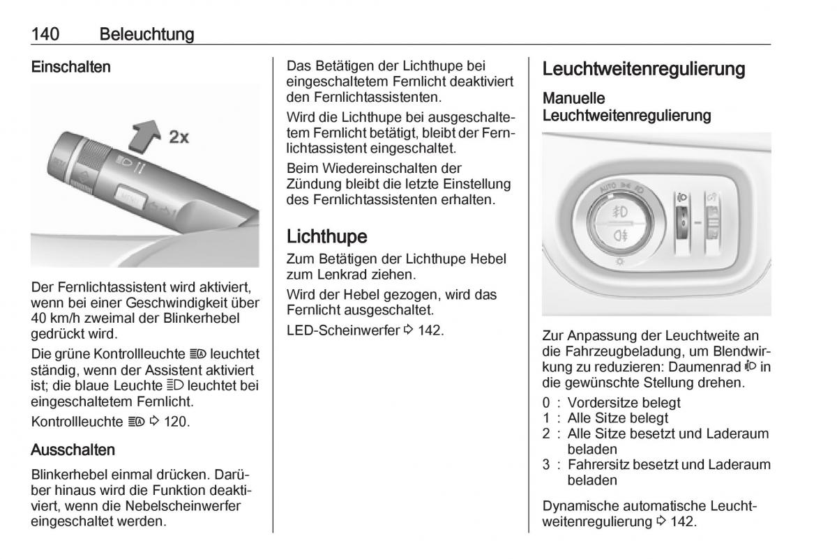 Opel Zafira C FL Handbuch / page 142