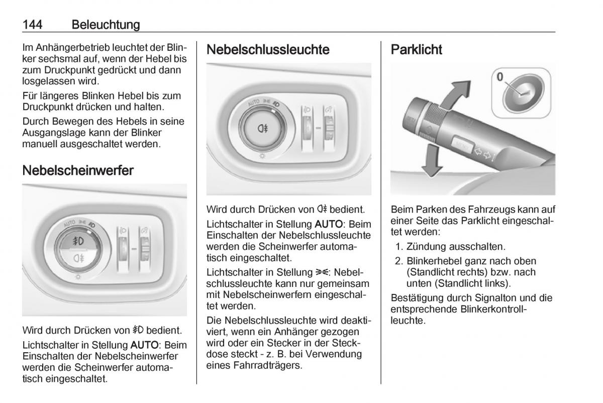 Opel Zafira C FL Handbuch / page 146