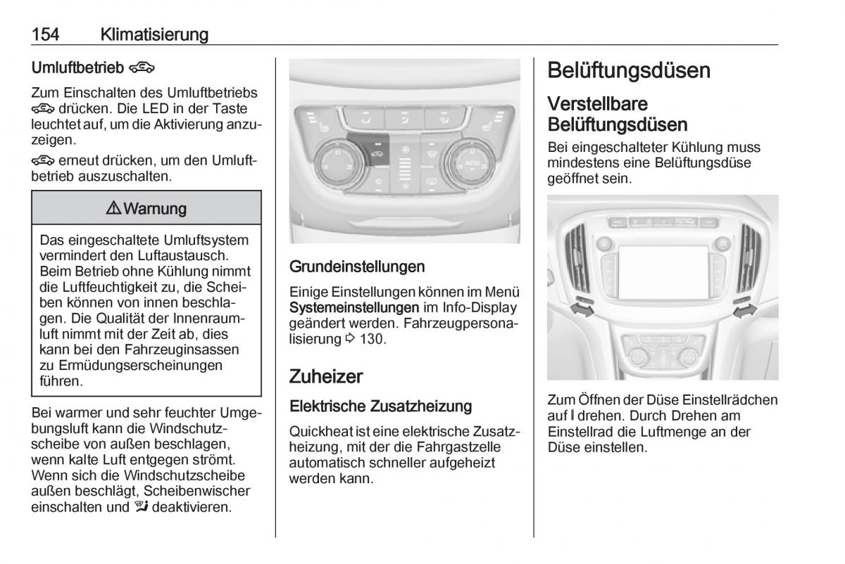 Opel Zafira C FL Handbuch / page 156