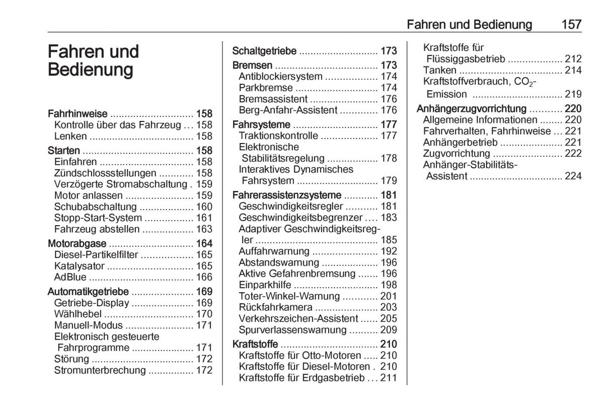 Opel Zafira C FL Handbuch / page 159