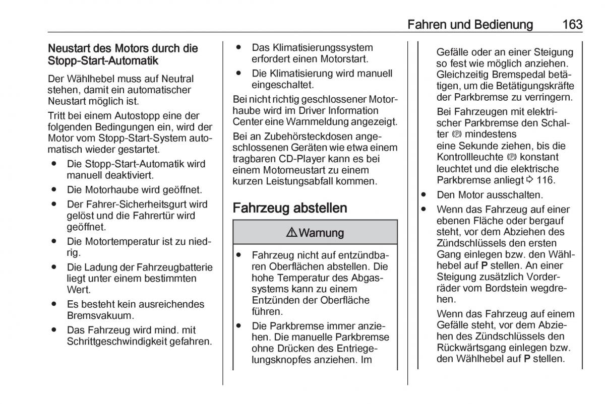 Opel Zafira C FL Handbuch / page 165