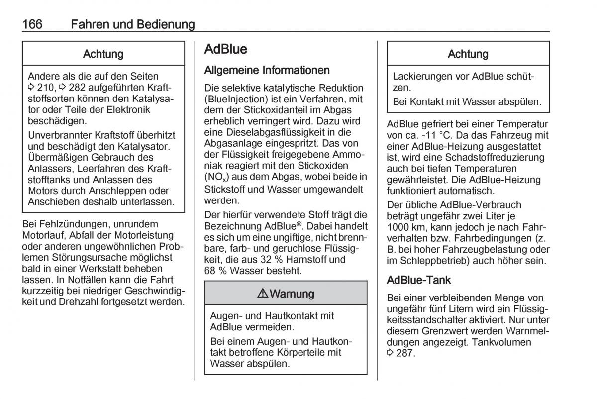 Opel Zafira C FL Handbuch / page 168