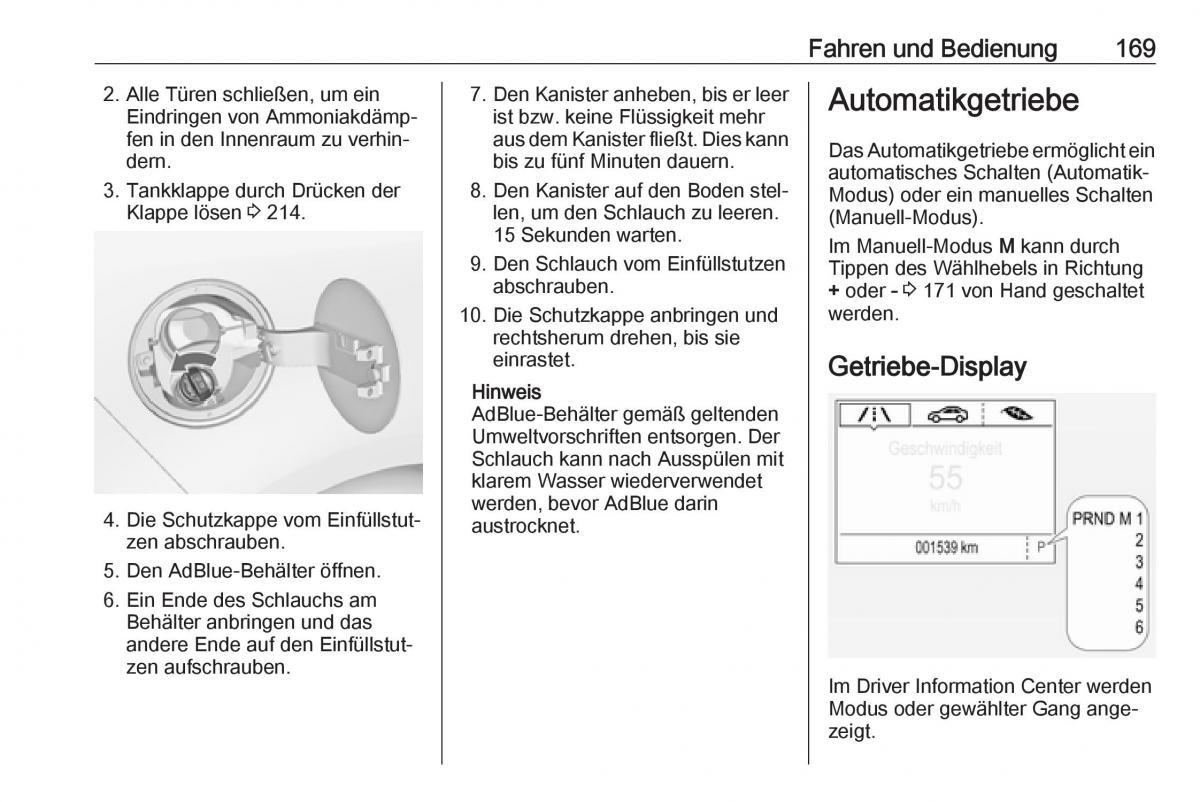 Opel Zafira C FL Handbuch / page 171