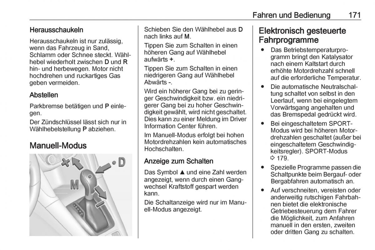 Opel Zafira C FL Handbuch / page 173