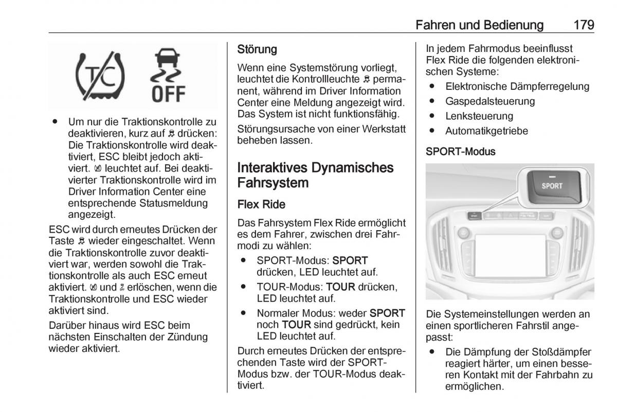 Opel Zafira C FL Handbuch / page 181