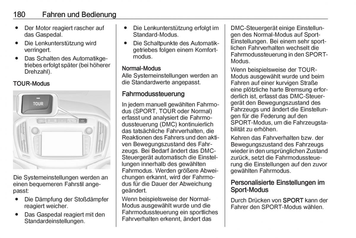 Opel Zafira C FL Handbuch / page 182