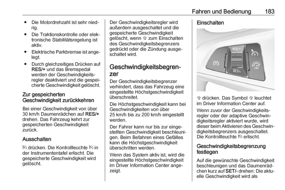 Opel Zafira C FL Handbuch / page 185