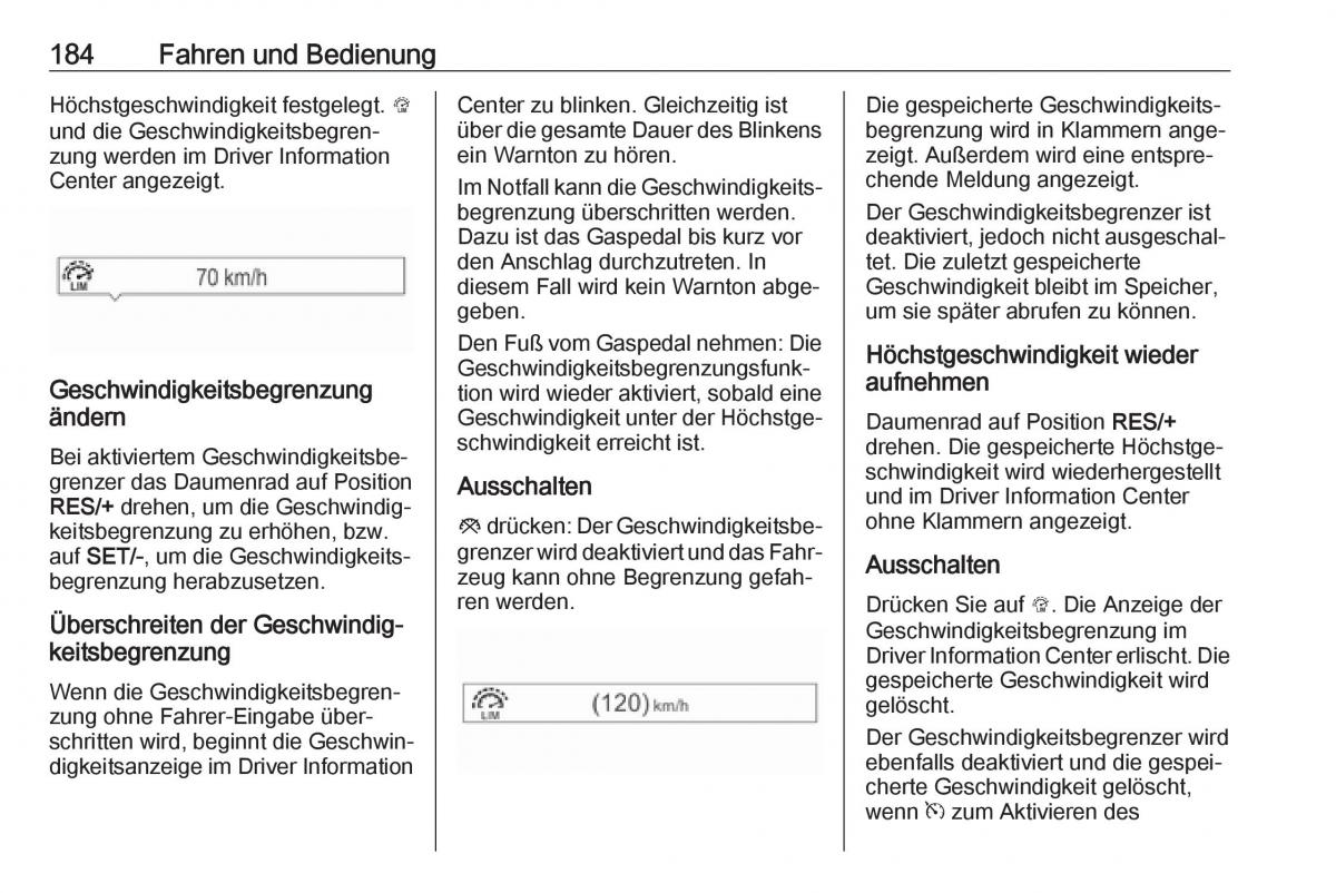 Opel Zafira C FL Handbuch / page 186