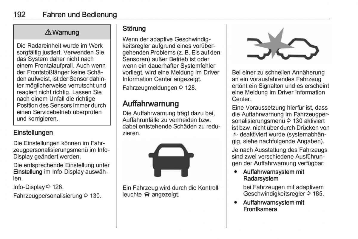 Opel Zafira C FL Handbuch / page 194