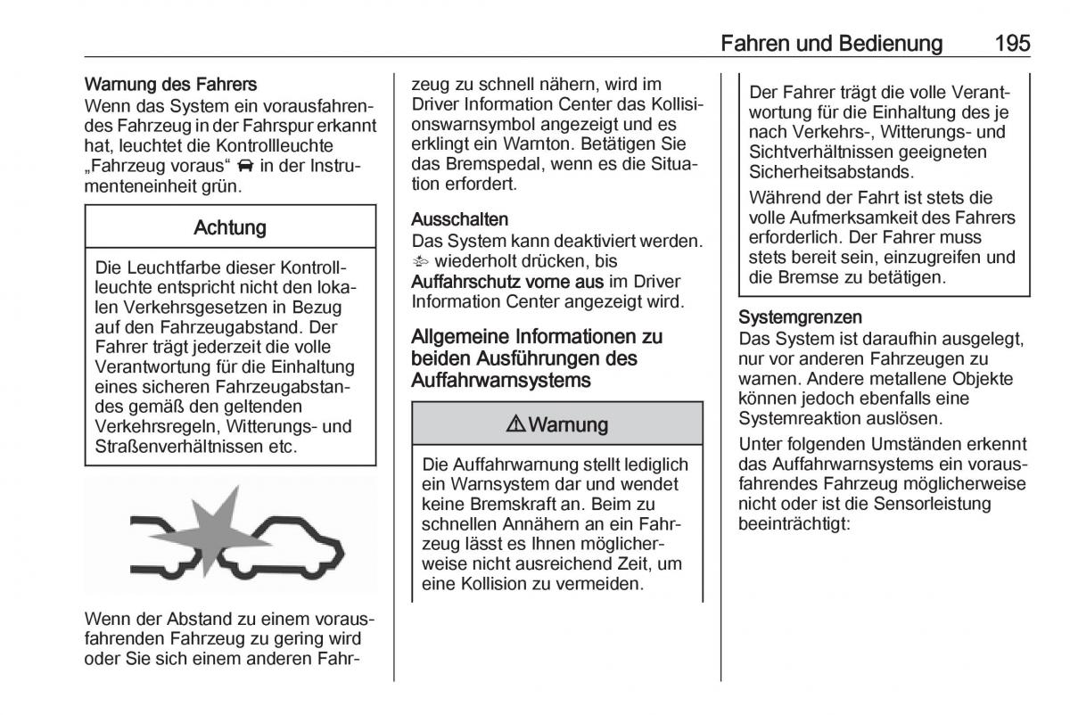 Opel Zafira C FL Handbuch / page 197