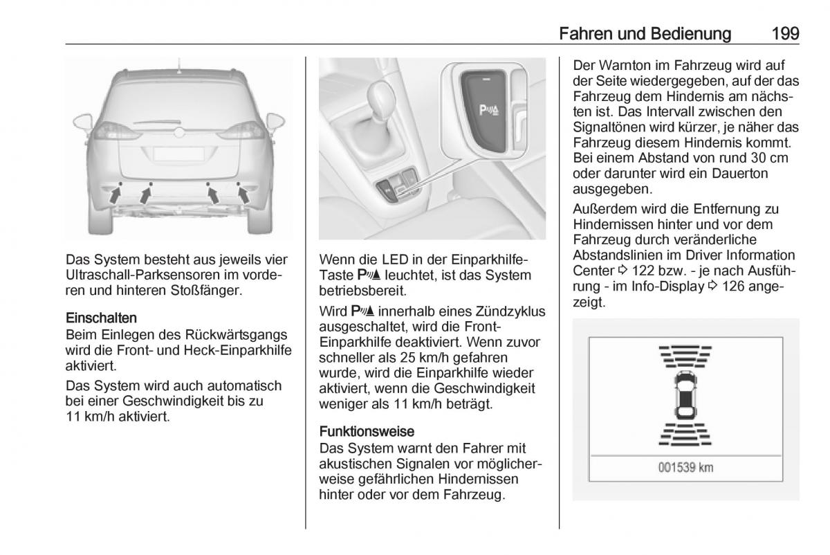 Opel Zafira C FL Handbuch / page 201