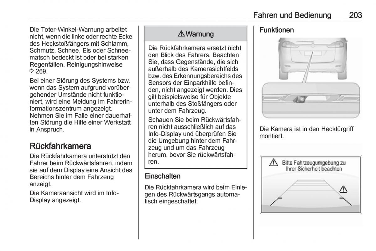 Opel Zafira C FL Handbuch / page 205