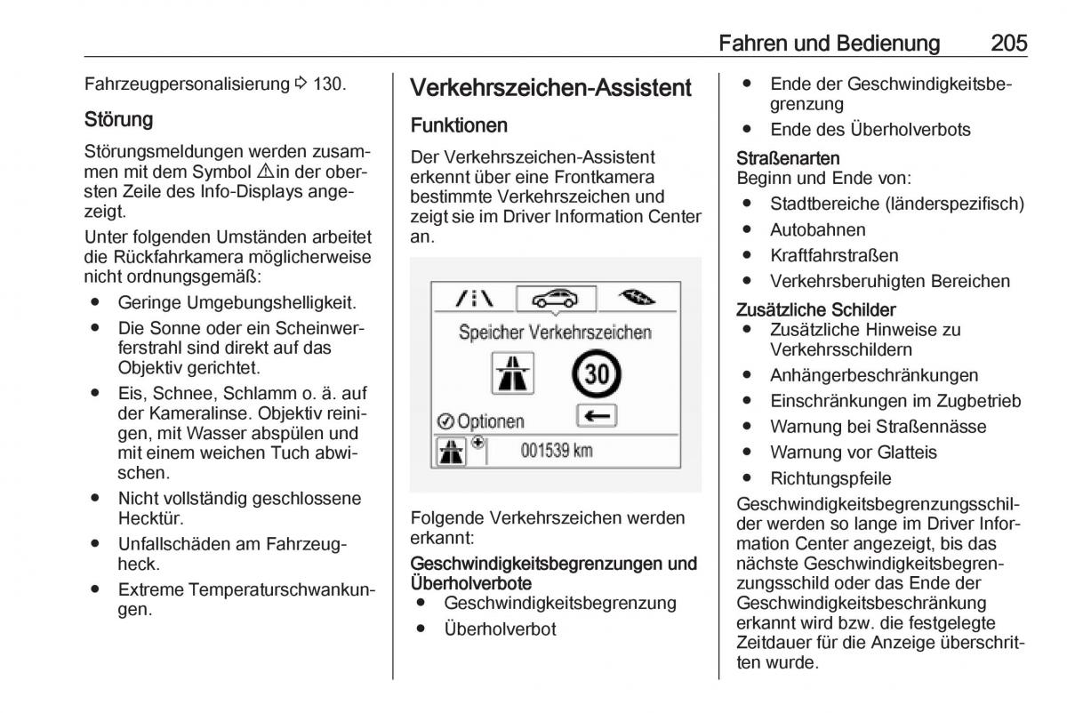 Opel Zafira C FL Handbuch / page 207