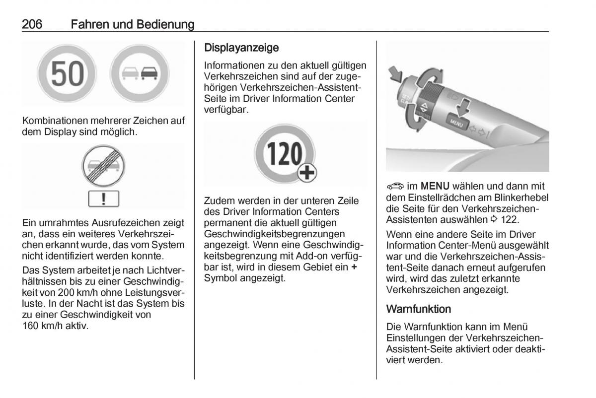 Opel Zafira C FL Handbuch / page 208