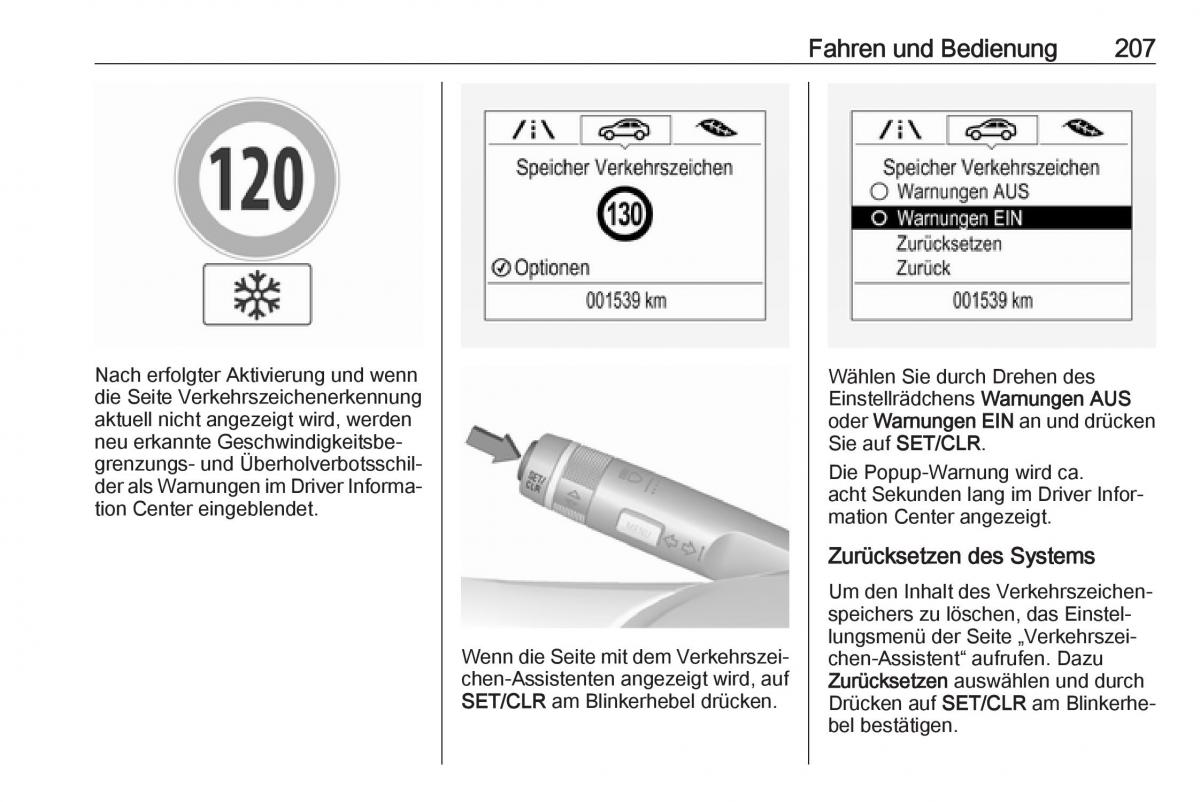 Opel Zafira C FL Handbuch / page 209