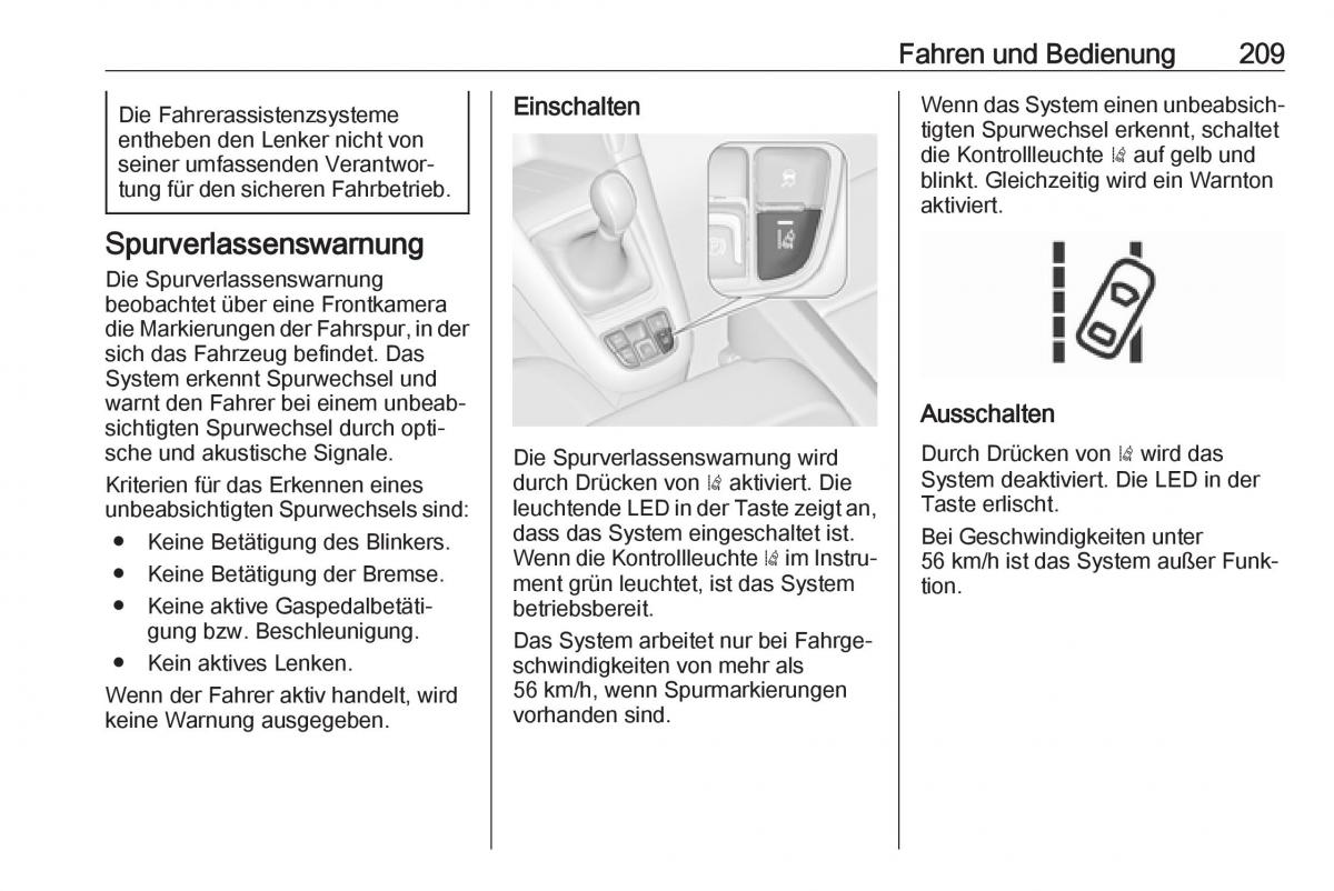 Opel Zafira C FL Handbuch / page 211