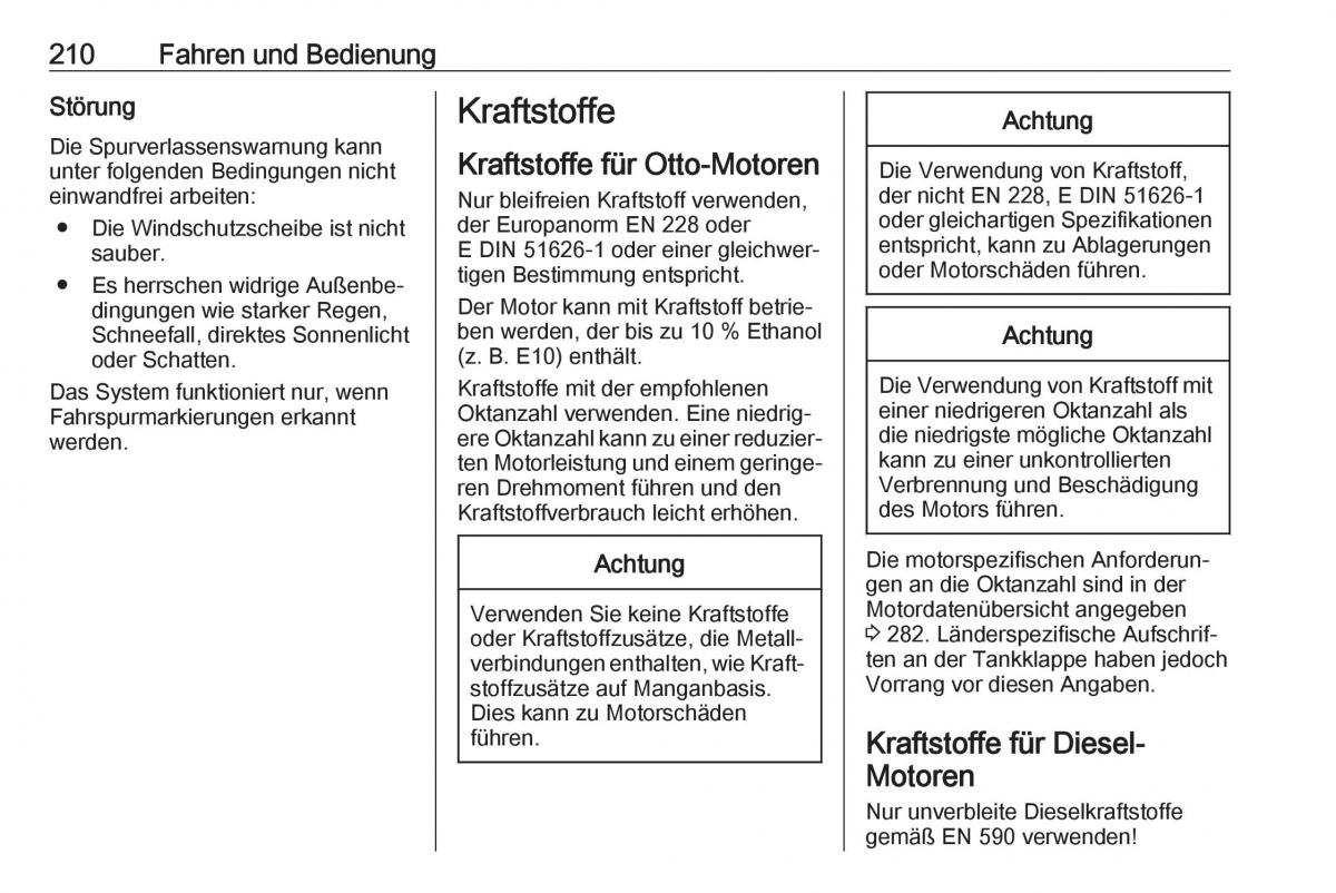 Opel Zafira C FL Handbuch / page 212