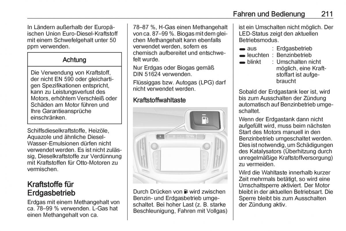 Opel Zafira C FL Handbuch / page 213