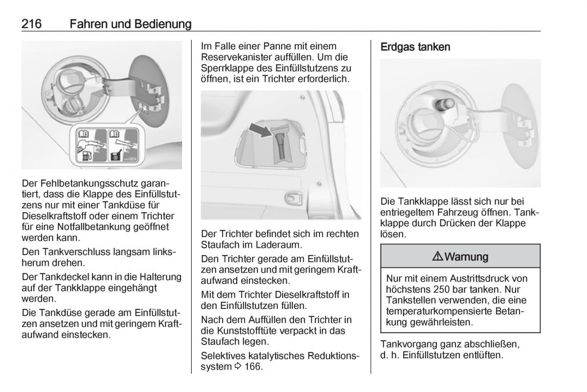 Opel Zafira C FL Handbuch / page 218